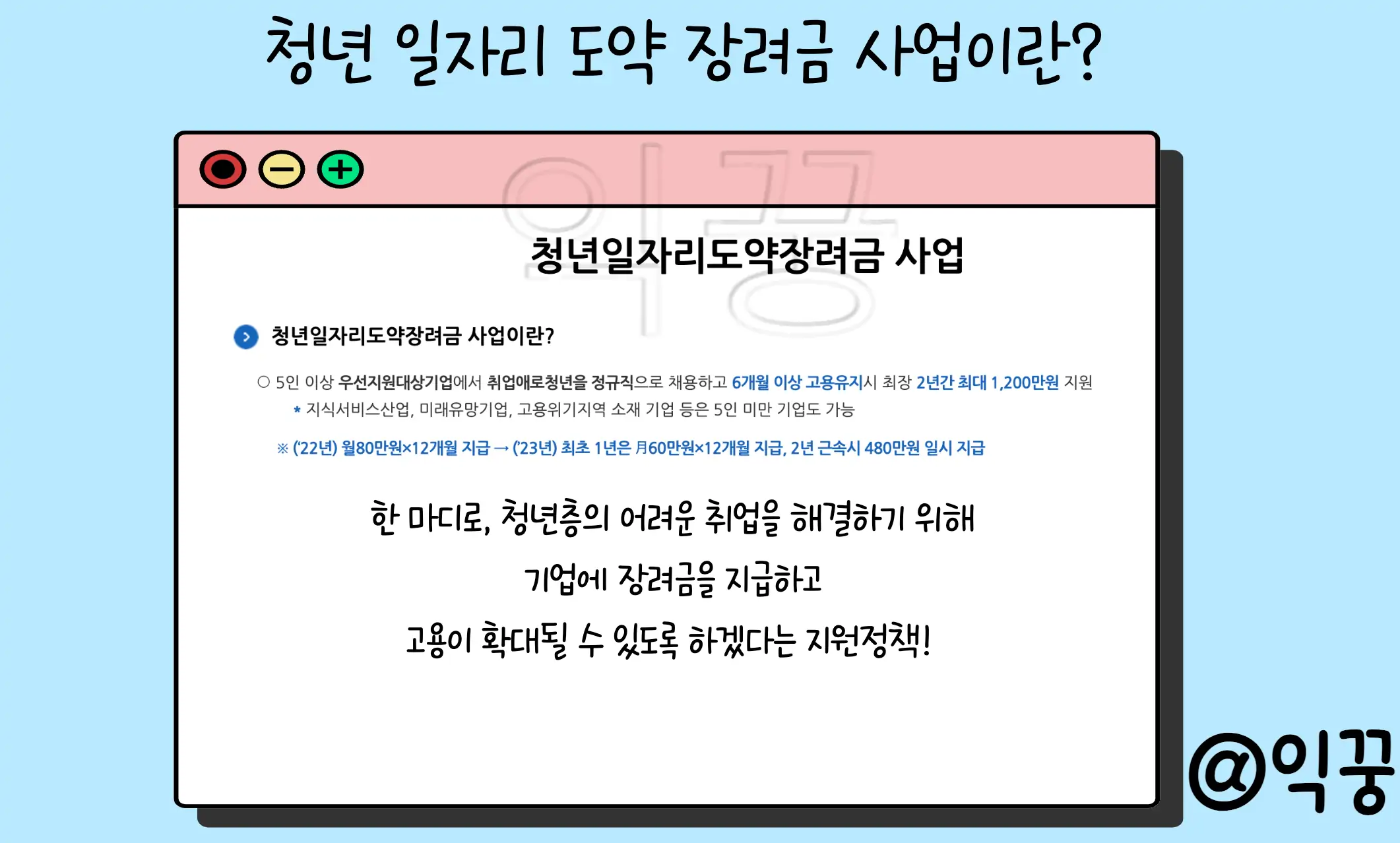 청년일자리도약장려금 지원대상 및 신청방법 간단히 요약1