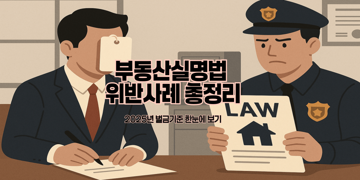 부동산실명법 위반사례 총정리｜2025년 벌금기준 한눈에 보기