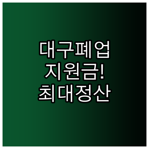 대구 폐업 지원금 신청 자격과 점포철..
