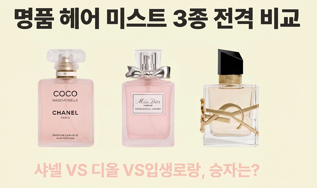 샤넬 vs 디올 vs 입생로랑 명품 헤어 미스트 3종 전격 비교 및 인생 향기 추천 썸네일