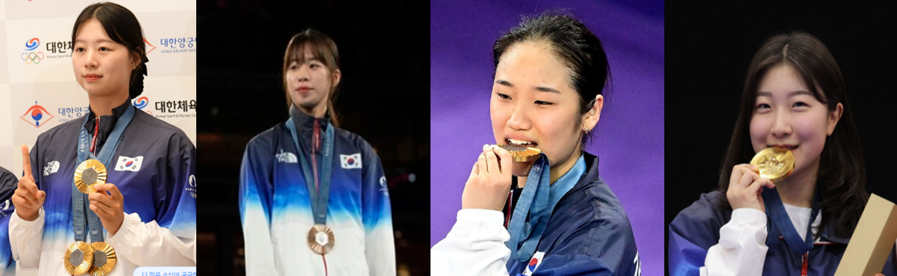 임시현 선수,인애지 선수,안세영 선수,반효진 선수