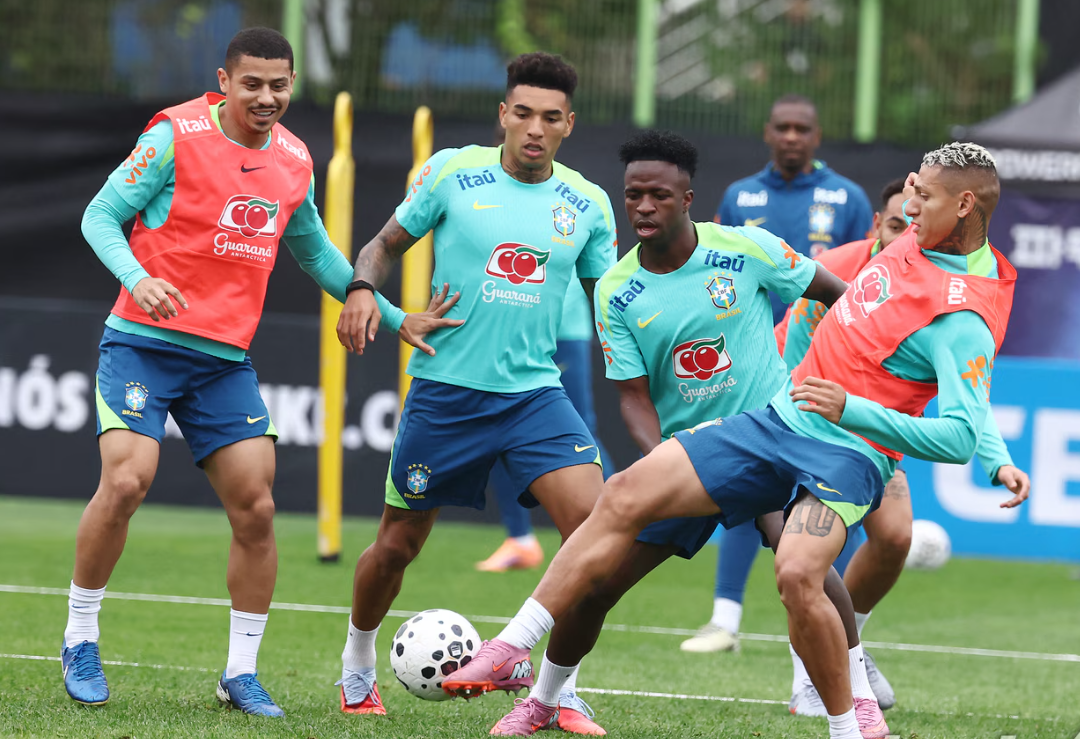 훈련중인 브라질 대표팀