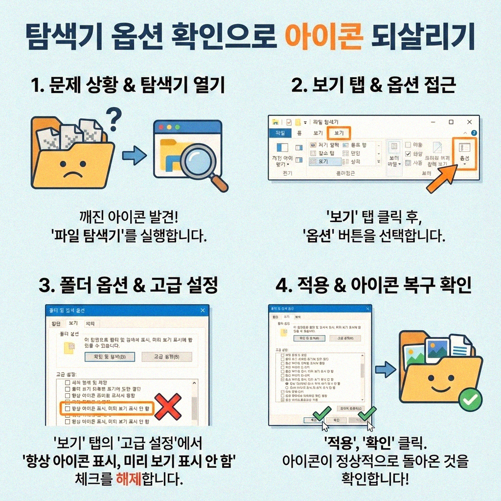 윈도우 탐색기 아이콘 사라졌을 때 해결 방법 총정리