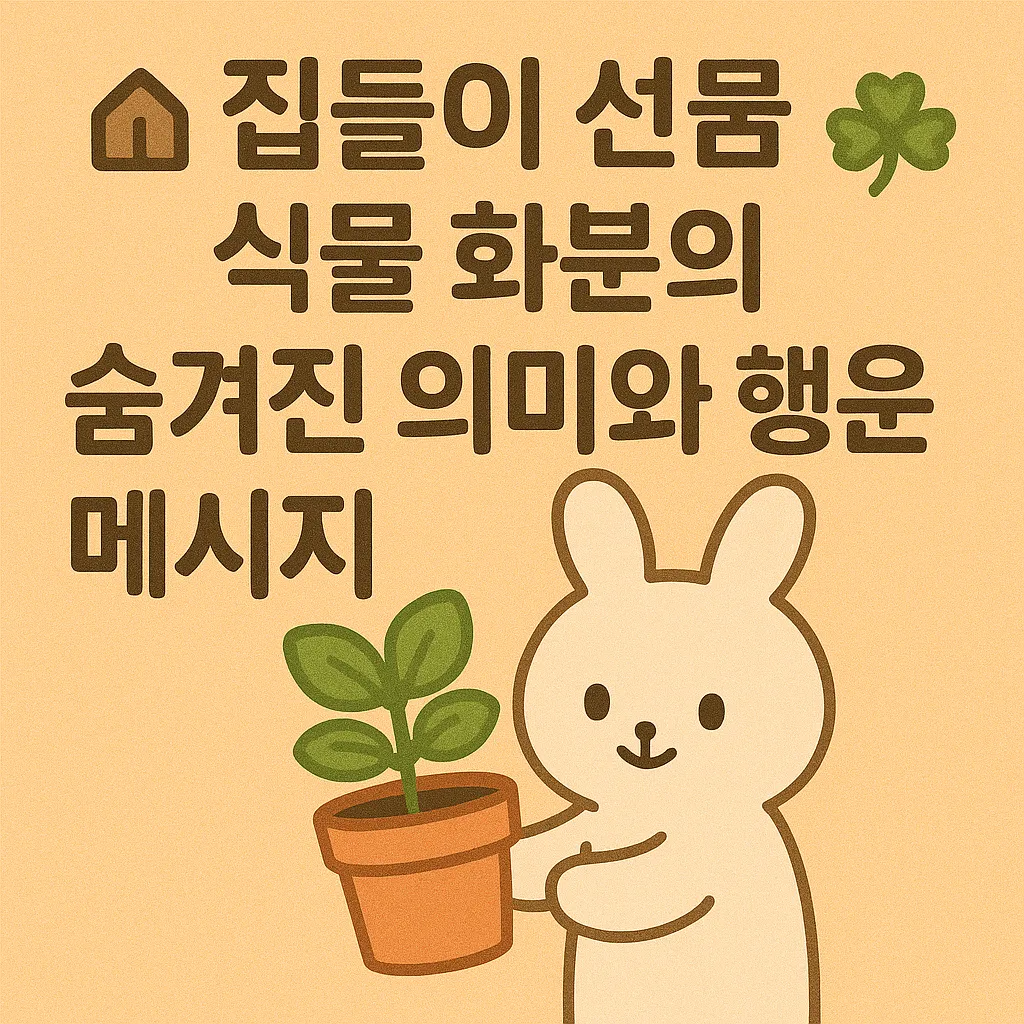 집들이 선물 식물 화분의 숨겨진 의미와 행운 메시지