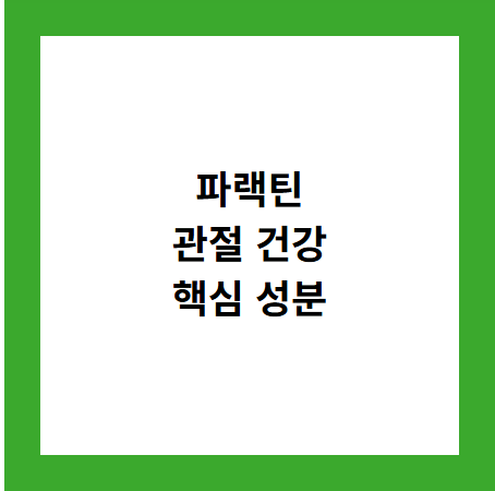 파랙틴
관절 건강
핵심 성분