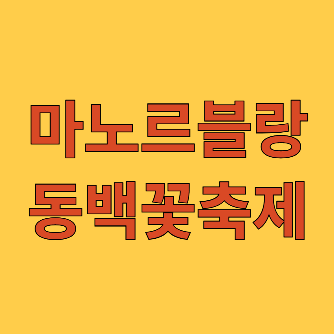 마노르블랑 동백꽃축제
