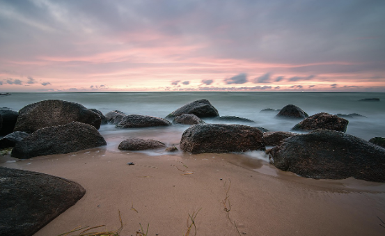 전남 고흥 두포해변 모래와 바다 모습
