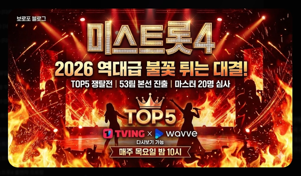 미스트롯4 다시보기 [2026년 완결판] OTT 플랫폼별 시청 방법 및 53팀 명단