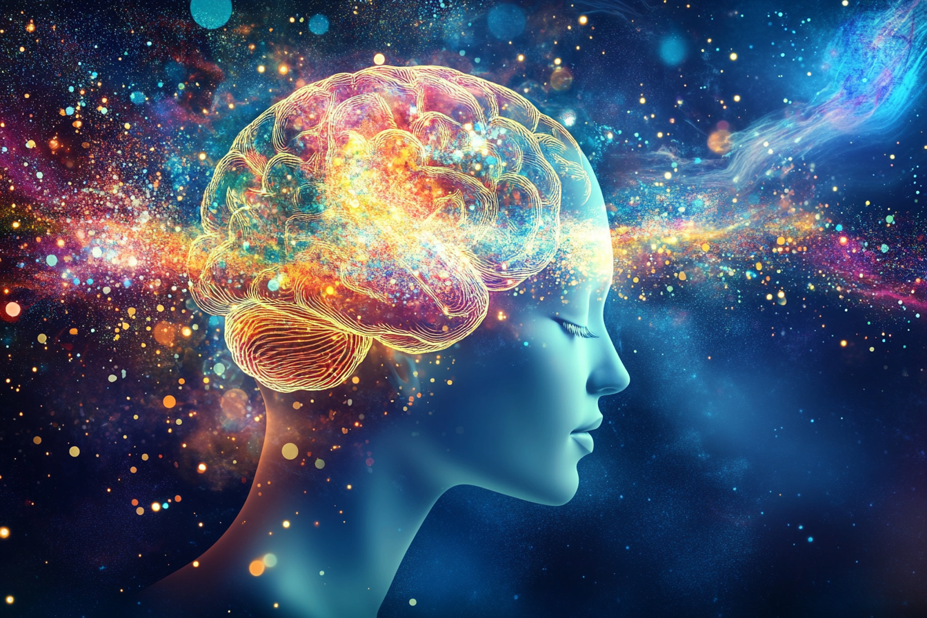 사람 옆얼굴과 두뇌