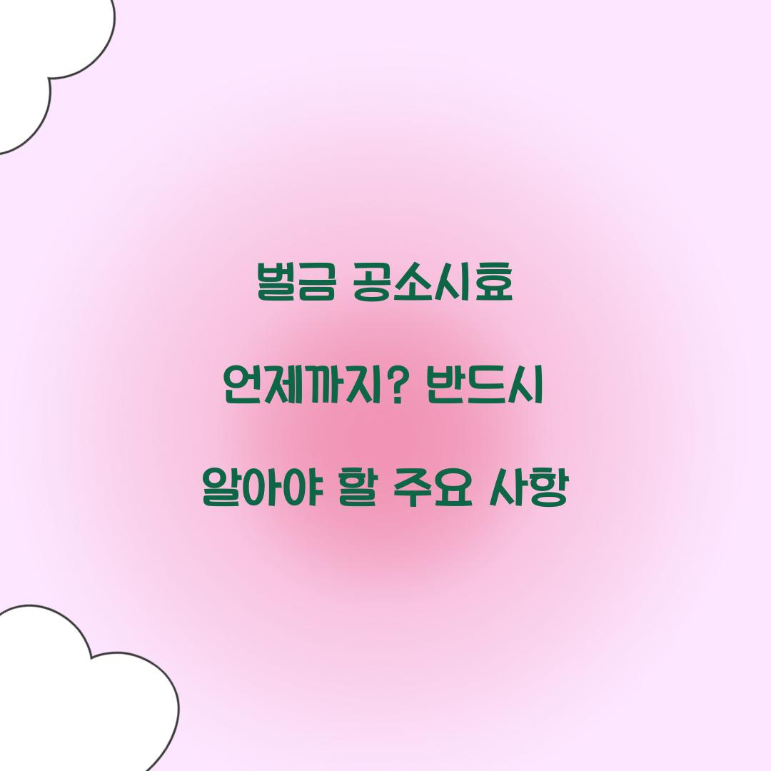 벌금 공소시효 언제까지