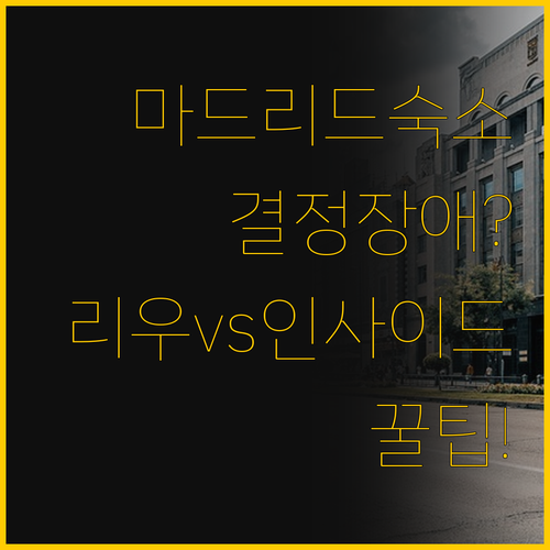 마드리드 숙소 고민 해결 리우 플라자..