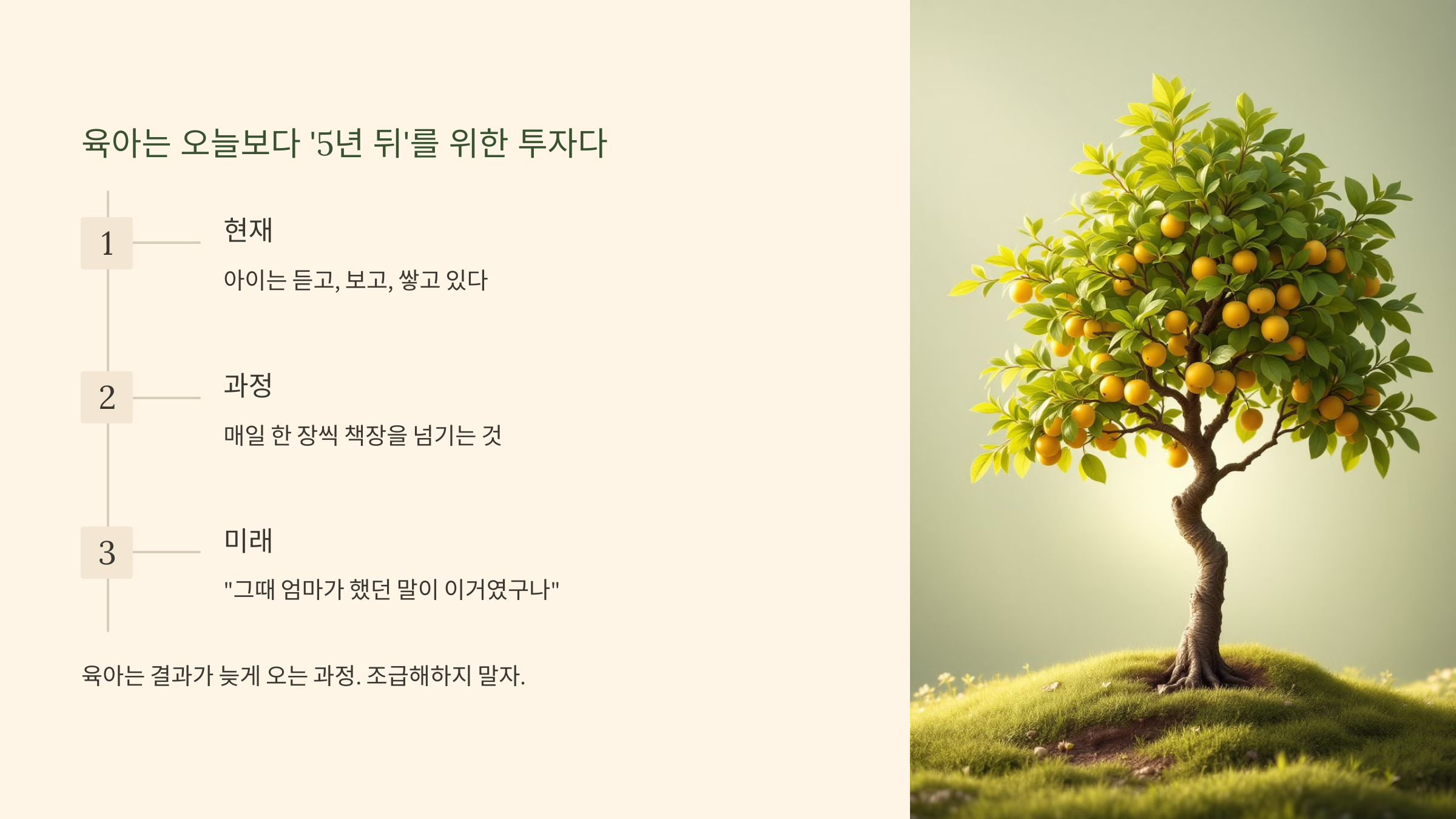 육아는 오늘보다 '5년 뒤' 를 위한 투자다