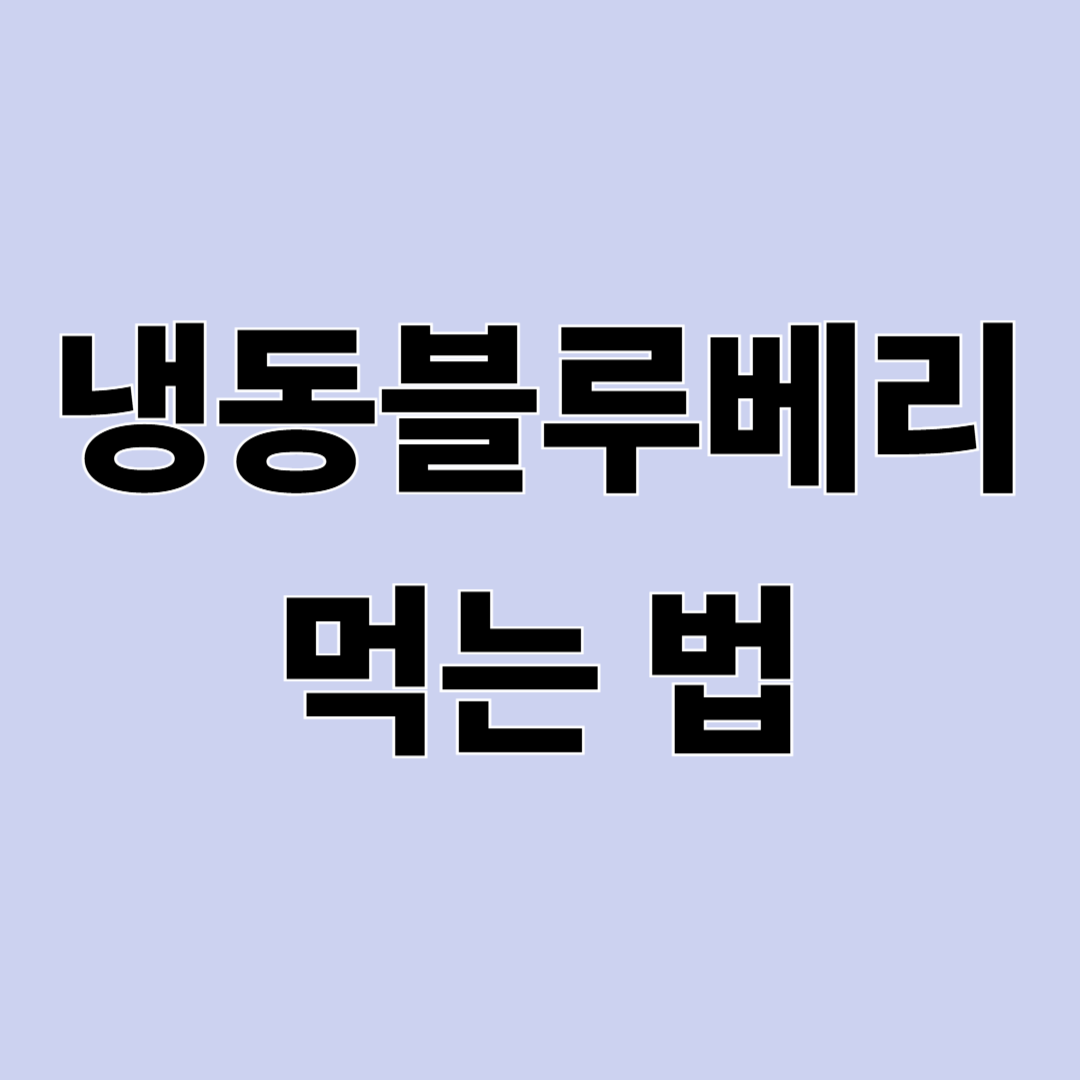 냉동 블루베리 그냥 먹어도 될까? 효능과 먹는 방법 총정리