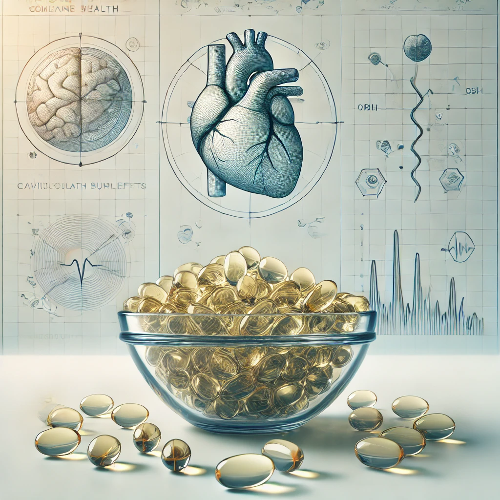 오메가 3 소프트 젤 캡슐이 있다.