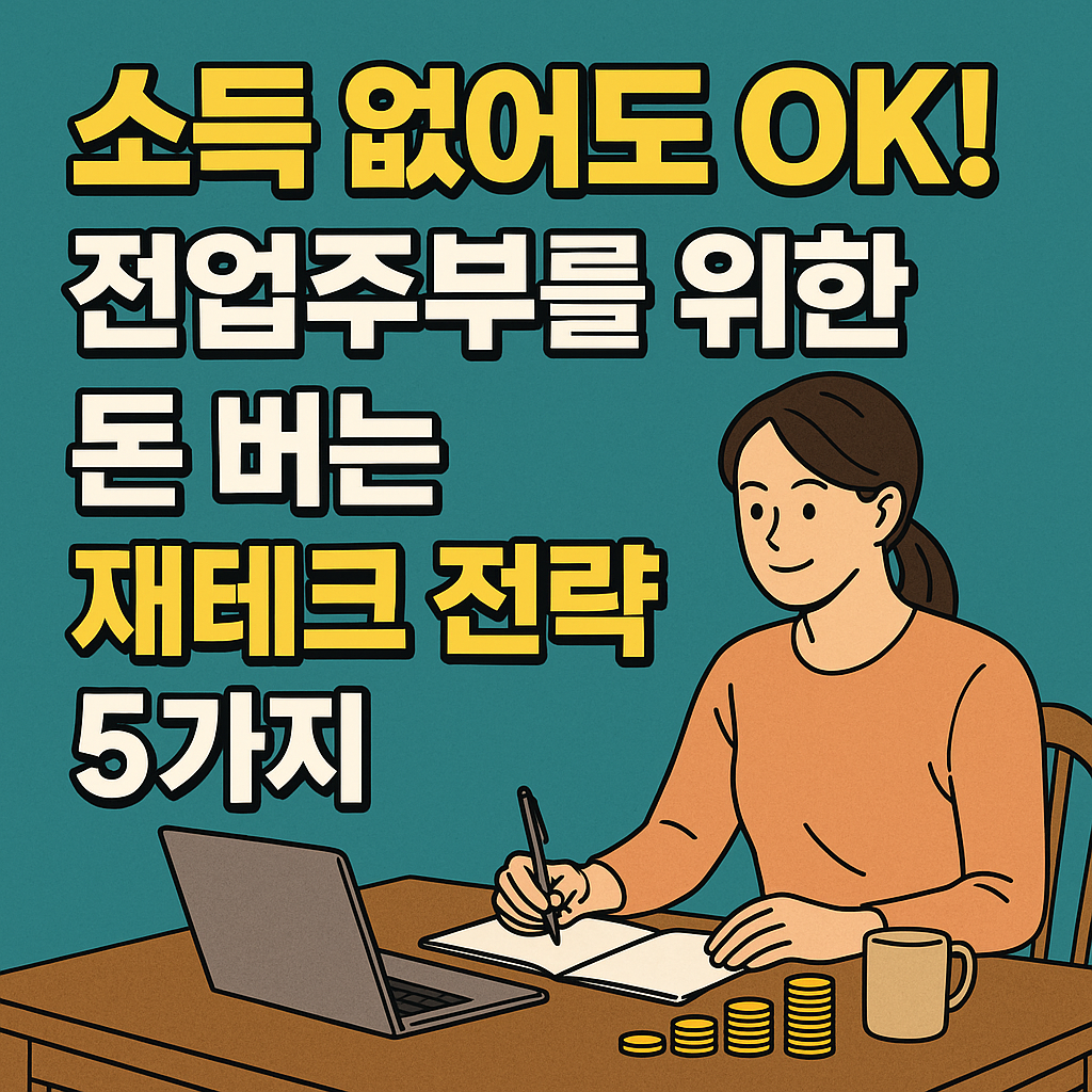 소득 없어도 OK! 전업주부를 위한 돈 버는 재테크 전략 5가지!