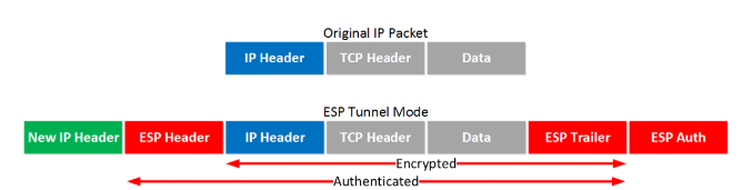 ESP 헤더가 추가된 IP 패킷