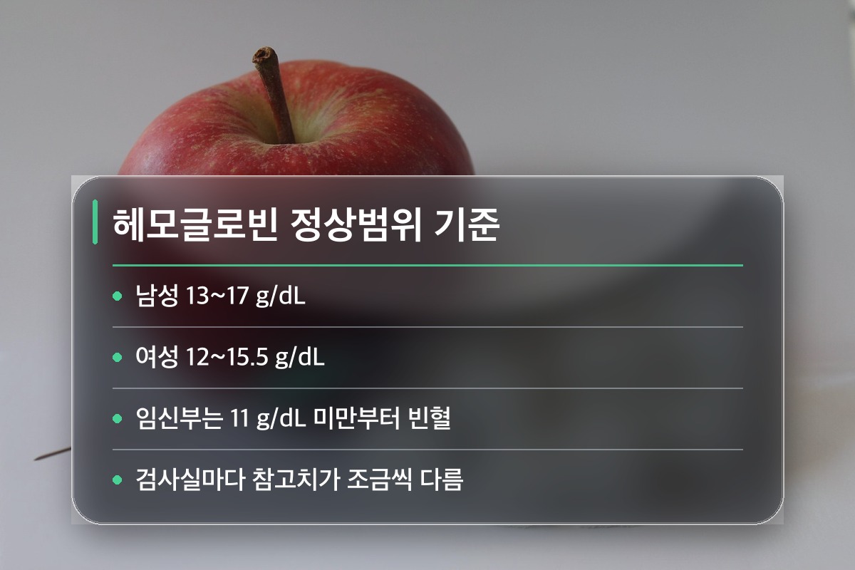헤모글로빈 헤모글로빈 정상범위는 얼마입니까?