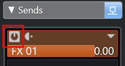 큐베이스 Send, FX 채널 전원 버튼
