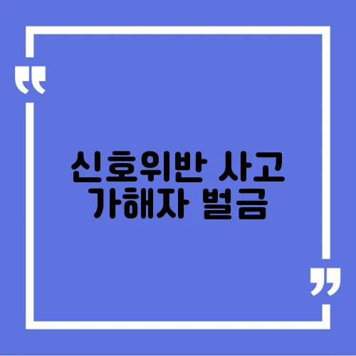 신호위반 사고 가해자 벌금