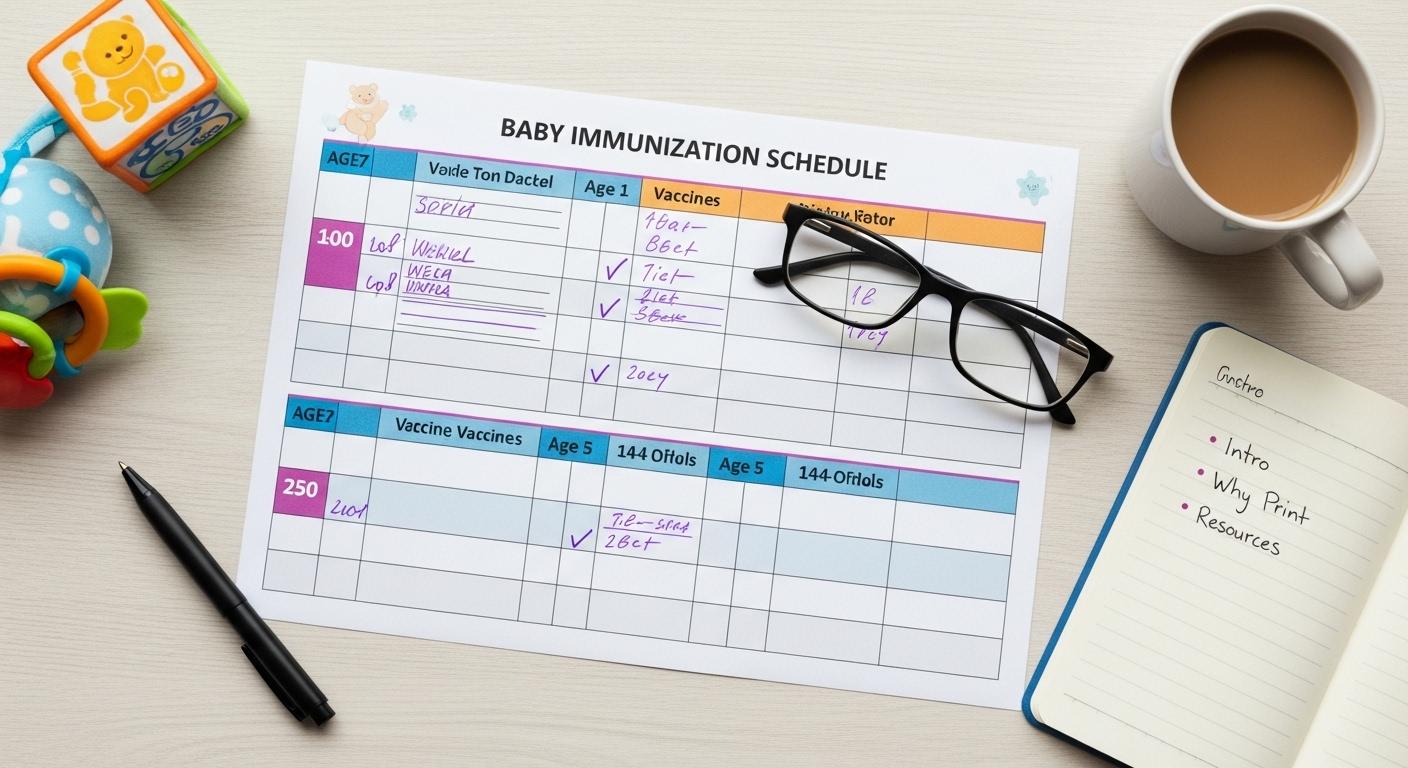 아기 예방접종표 출력