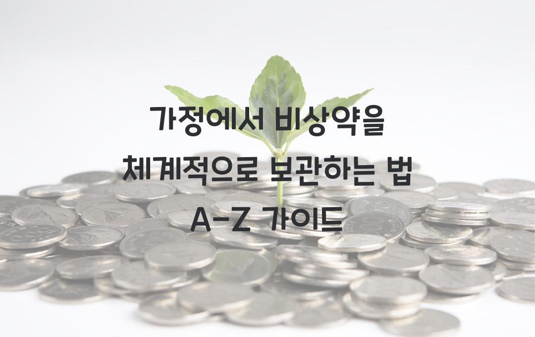 가정에서 비상약을 체계적으로 보관하는 법