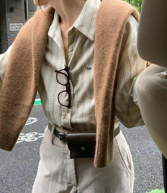 오버테이크 게드 골덴 셔츠 스트라이프 코듀로이 남방