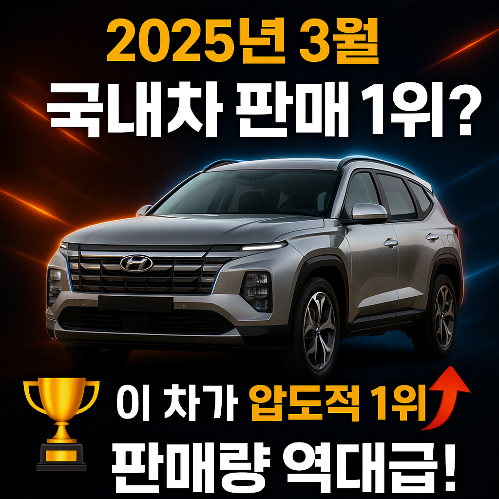 25년 3월 국산차 판매량 순위 top 10