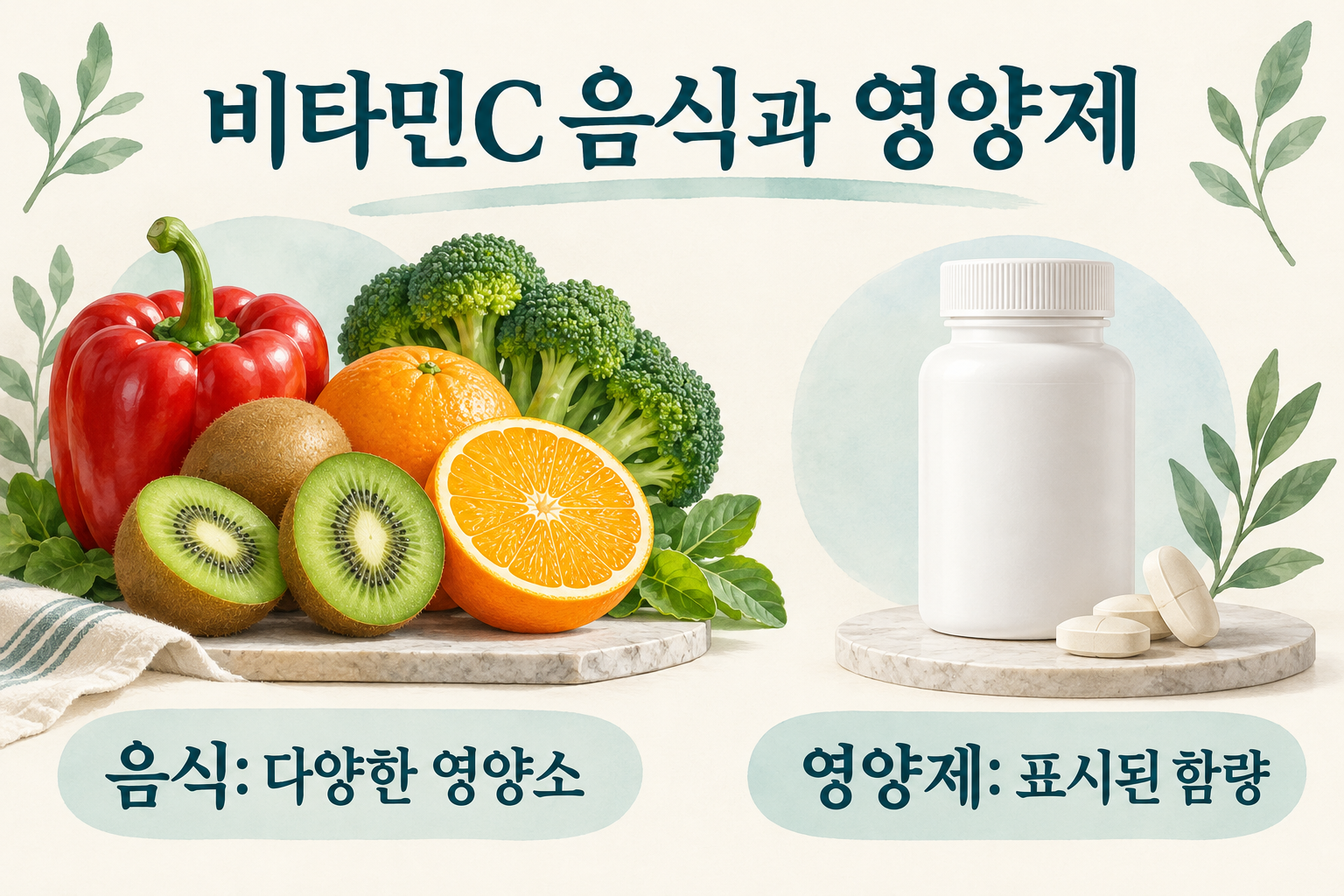 비타민C 음식과 영양제 비교 흡수율과 함께 먹는 영양소