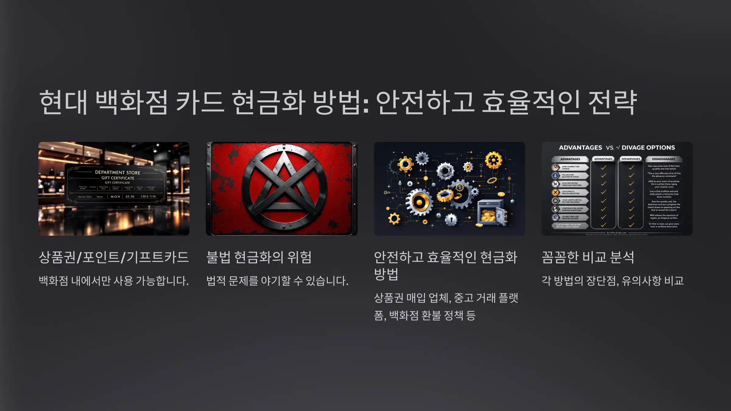 현대 백화점 카드 현금화 방법 및 안전한 전략