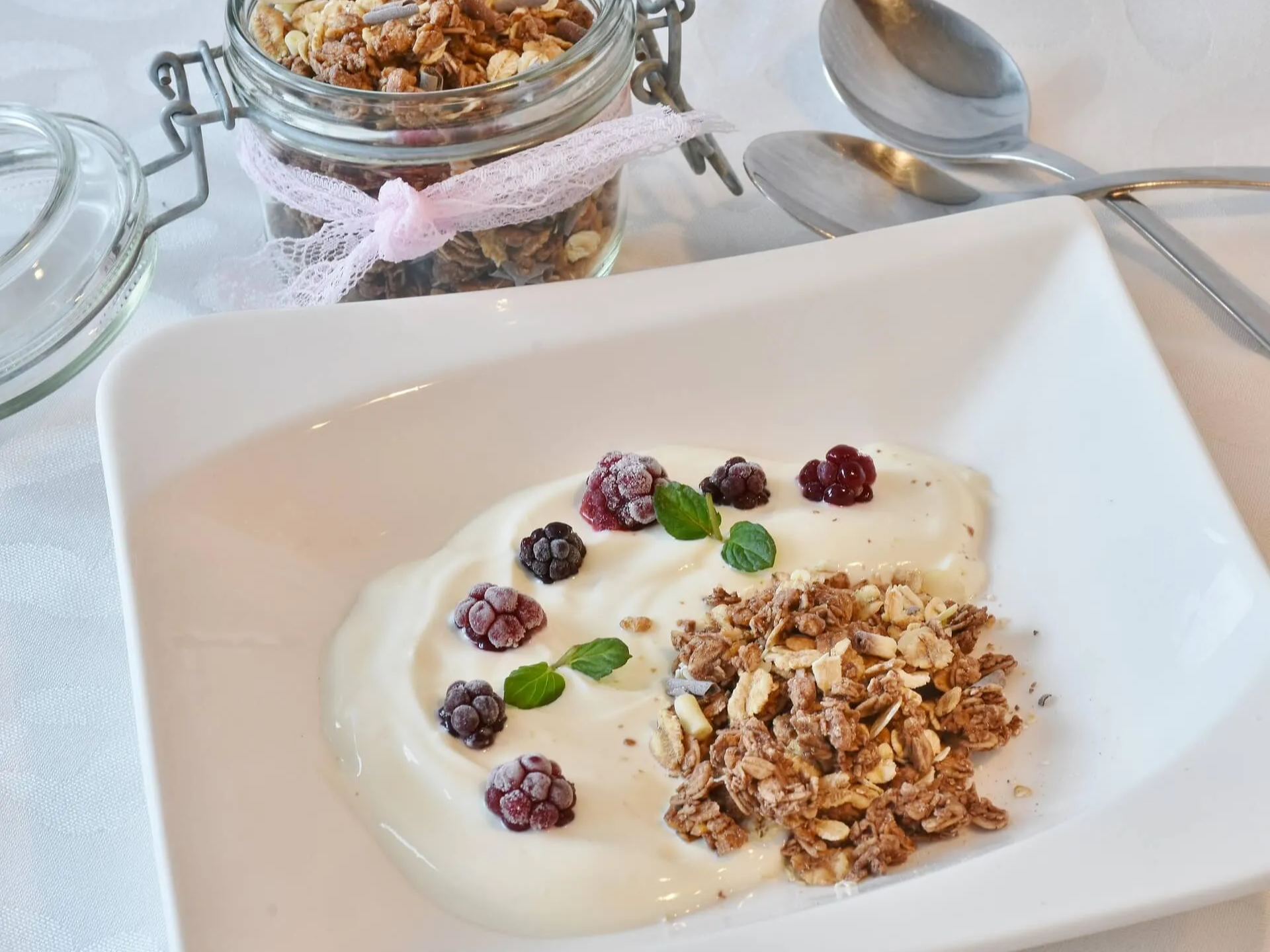 단백질이 풍부한 그릭요거트