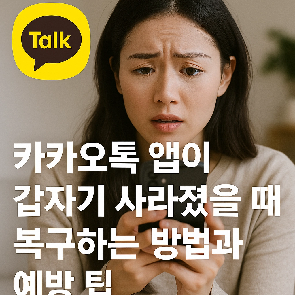 카카오톡 앱이 갑자기 사라졌을 때 복구하는 방법과 예방 팁