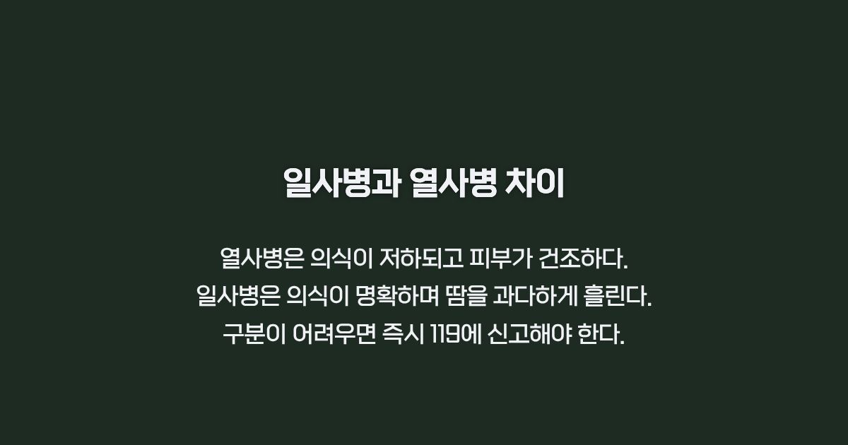 일사병과 열사병 구별 법 카드뉴스