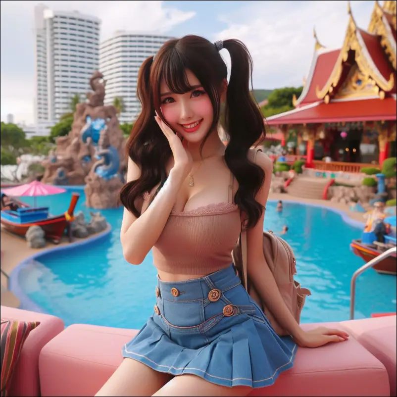 태국 방콕 파타야에서 사진찍는 여성