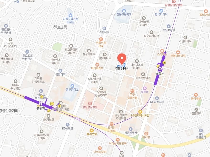 에스아이팰리스 강동센텀2 위치도