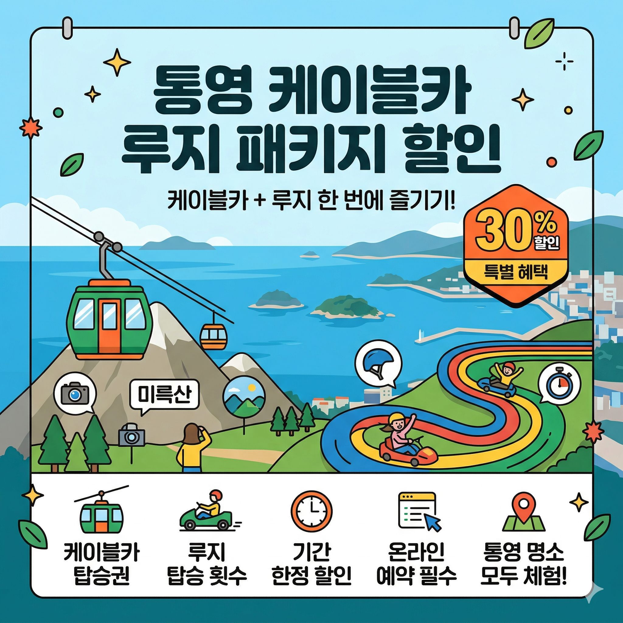 통영 필수코스 케이블카+루지 최대 30% 할인 꿀팁 대공개!