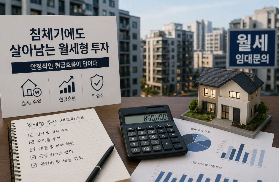 부동산 침체기에도 안정적인 월세 수익과 현금흐름을 분석하는 월세형 투자