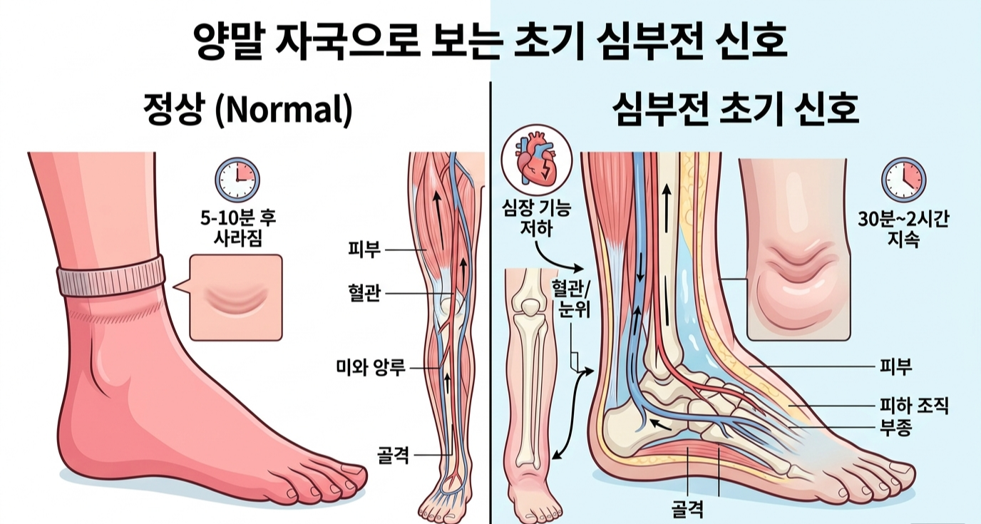 양말 자국이 심장 부전 첫 증상인 이유