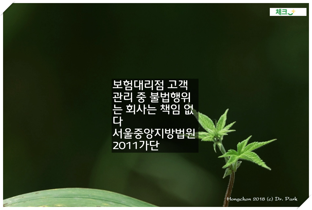 보험대리점 고객관리 중 불법행위는 회사는 책임 없다