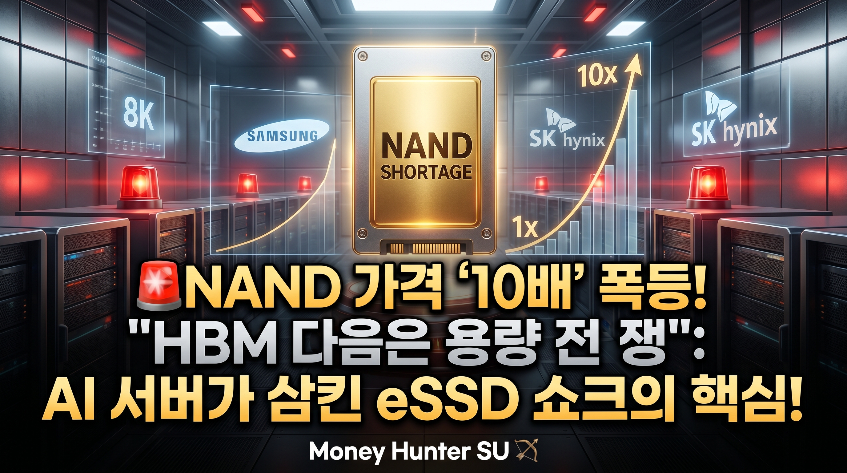 낸드 가격 '10배' 대폭등! "HBM 다음은 용량 전쟁이다": AI 서버가 삼킨 eSSD 쇼크의 맥점!