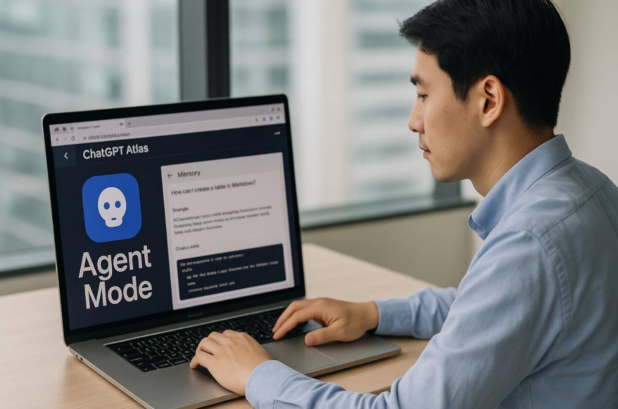 ChatGPT Atlas 에이전트 모드를 사용하는 장면