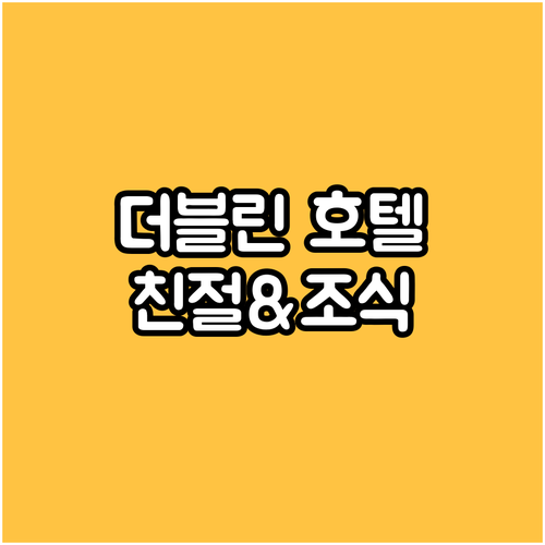 더블린 린스터 호텔 숙박 후기 친절한