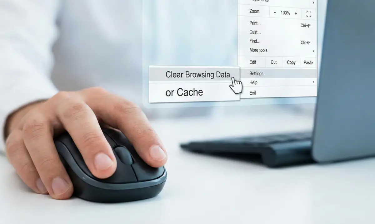 브라우저 캐시 삭제는 대부분의 접속 문제를 해결합니다.
