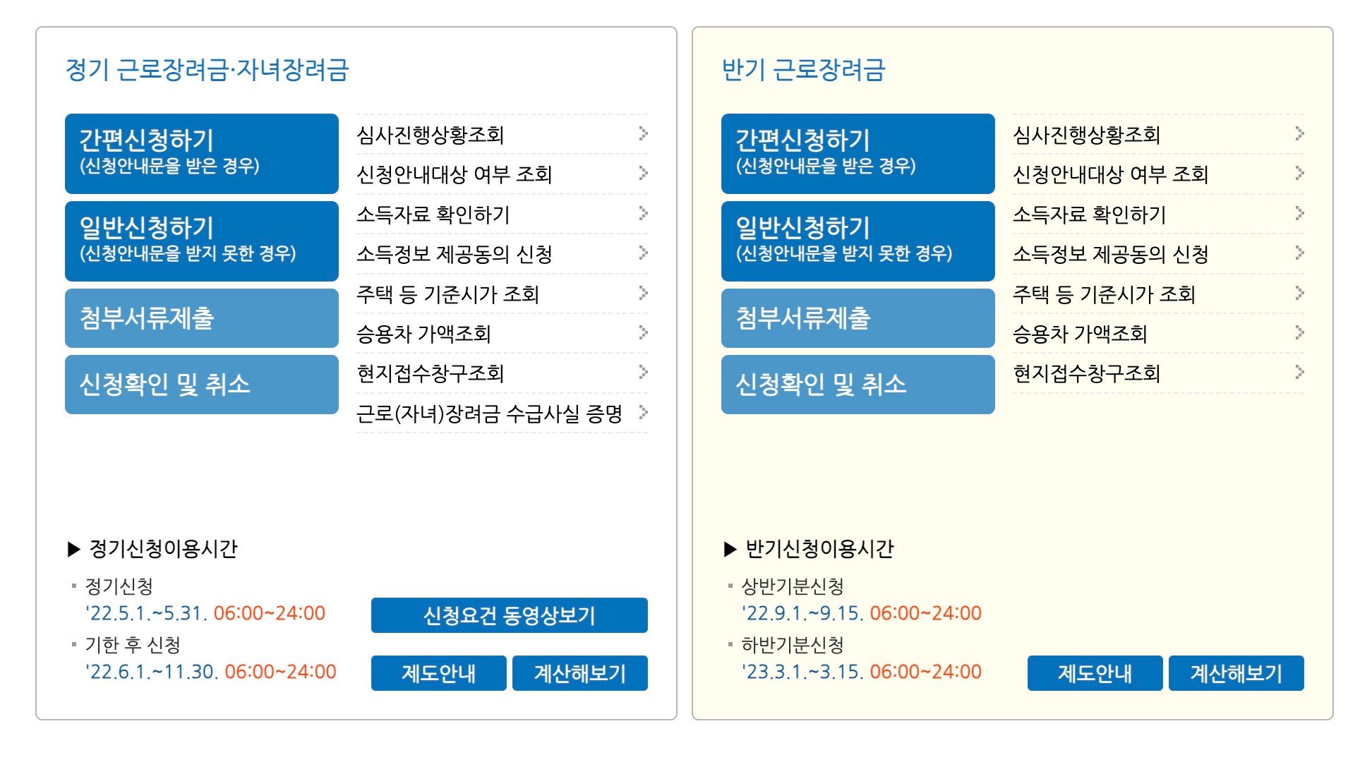 근로장려금 신청자격