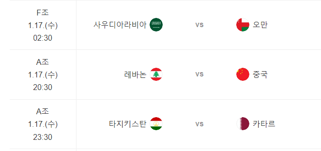 1월 17일 경기