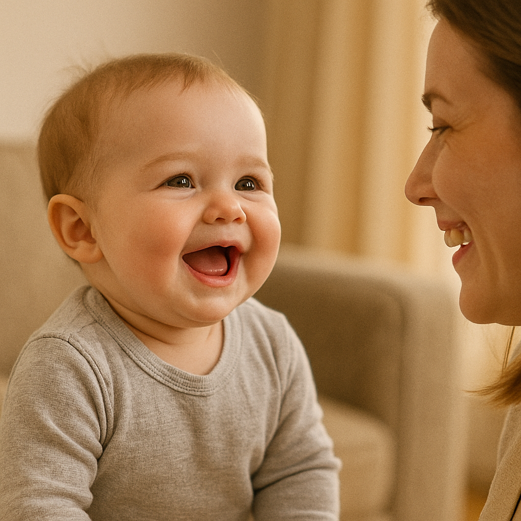 눈-맞추며-웃는-아기-모습