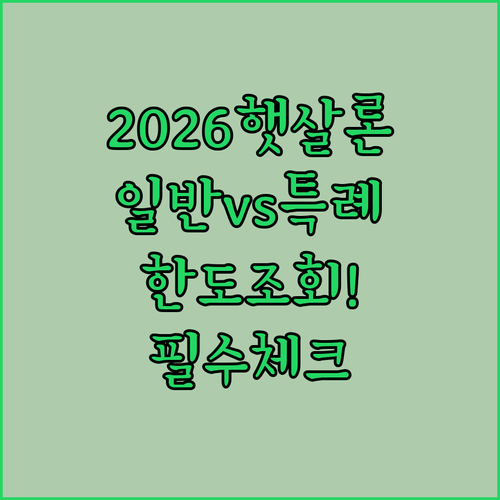 2026 근로자 햇살론 일반 특례 차..