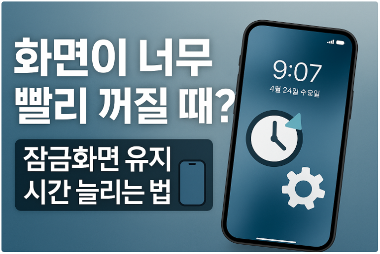 화면이 너무 빨리 꺼질 때? 잠금화면 유지 시간 늘리는 법