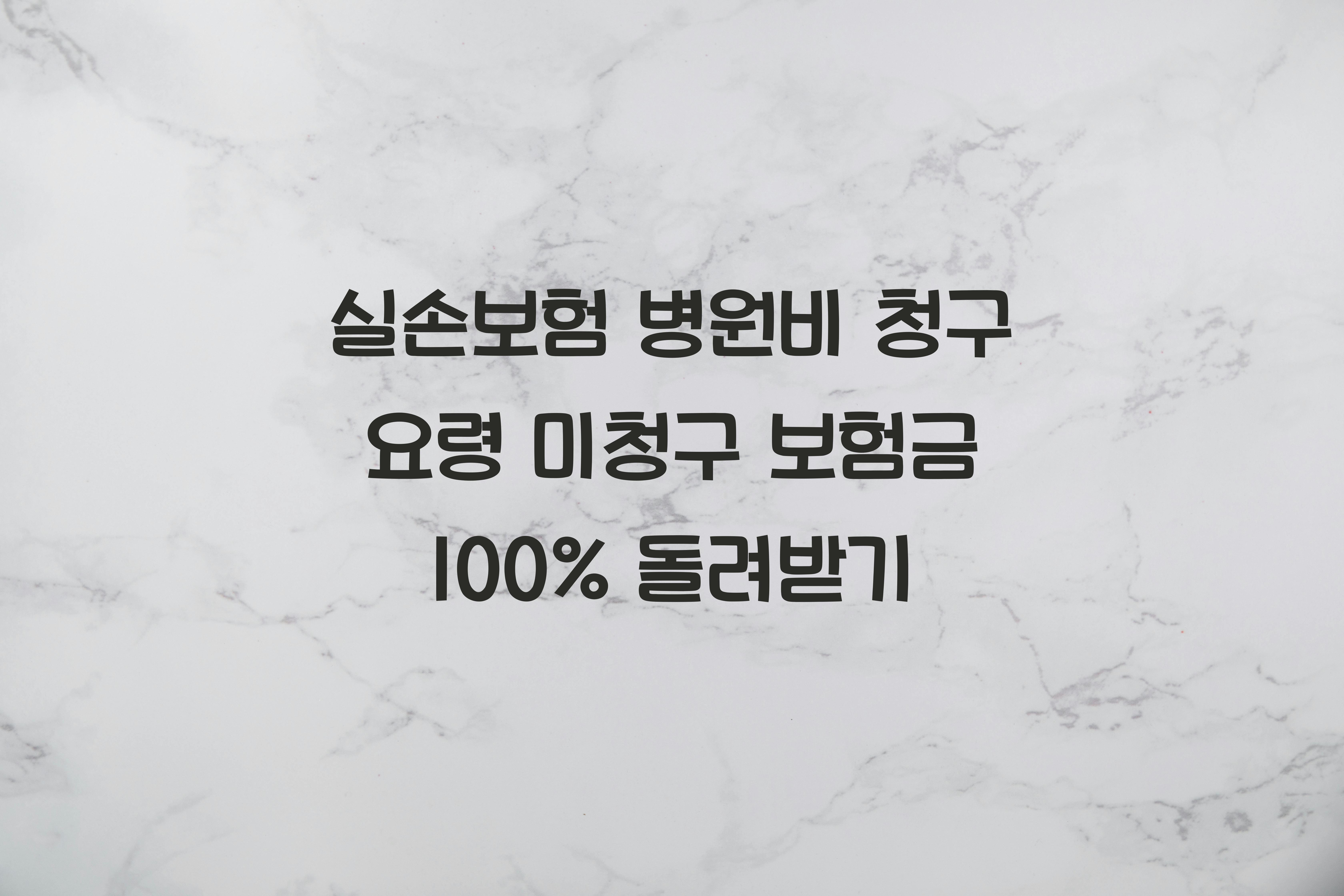 실손보험 병원비 청구 요령