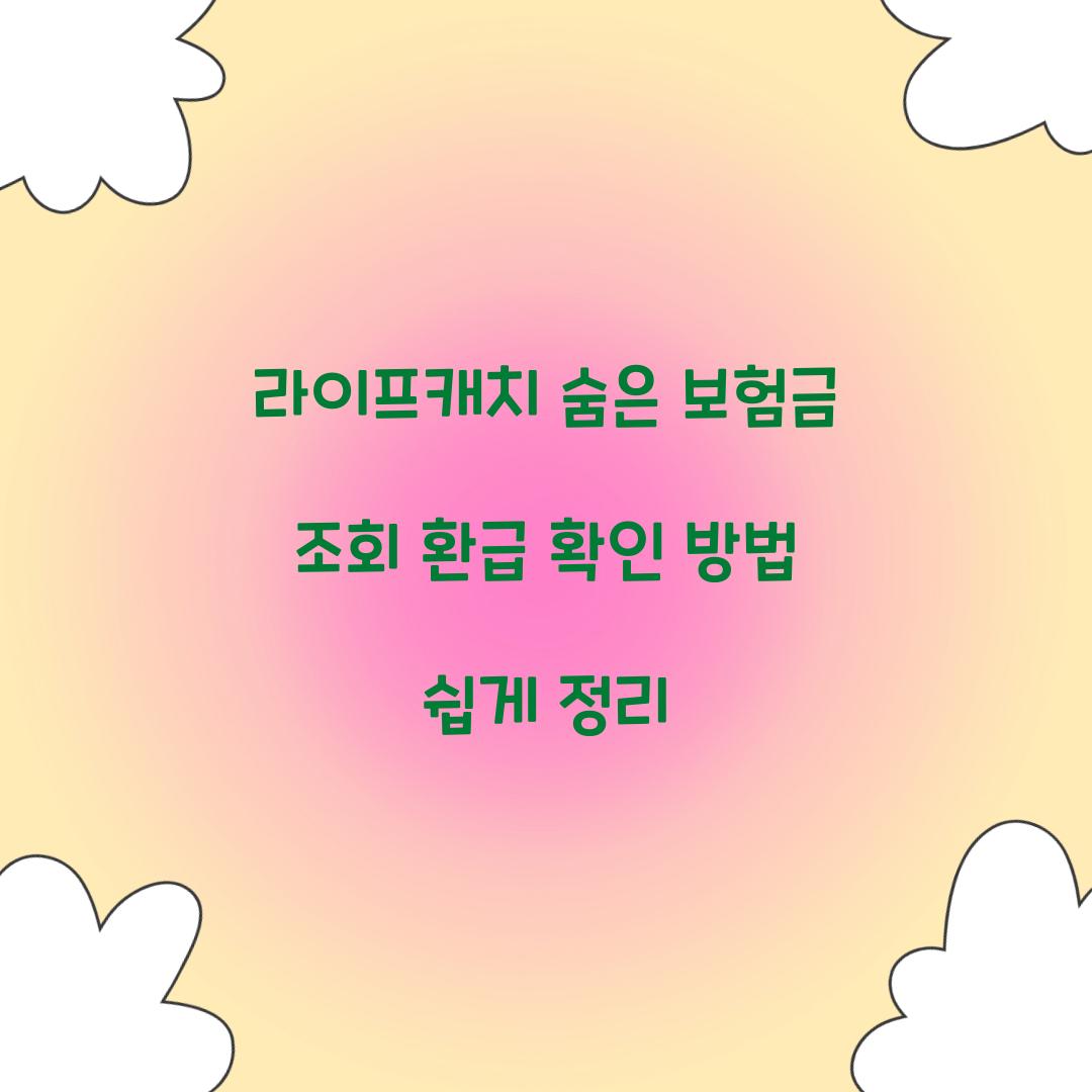 라이프캐치 숨은 보험금 조회