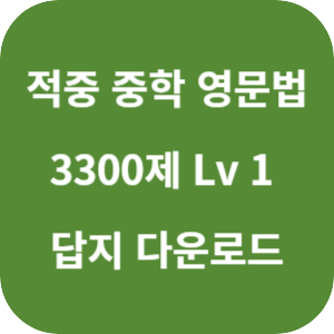 적중! 중학영문법 3300제 Level 1 2025 답지